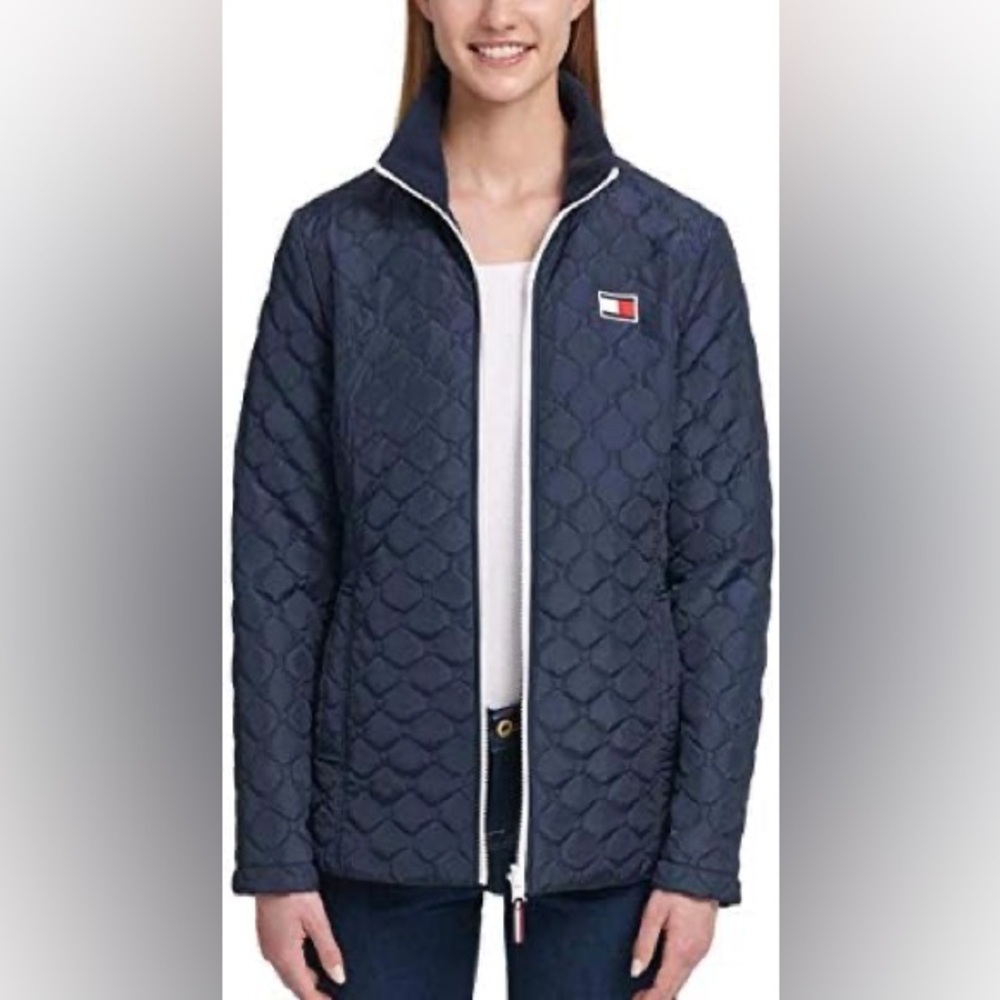 Tommy Hilfiger Women's Navy Bomber Jacket Size S